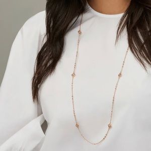Kendra Scott Rue Long Strand Necklace In Rose Gold